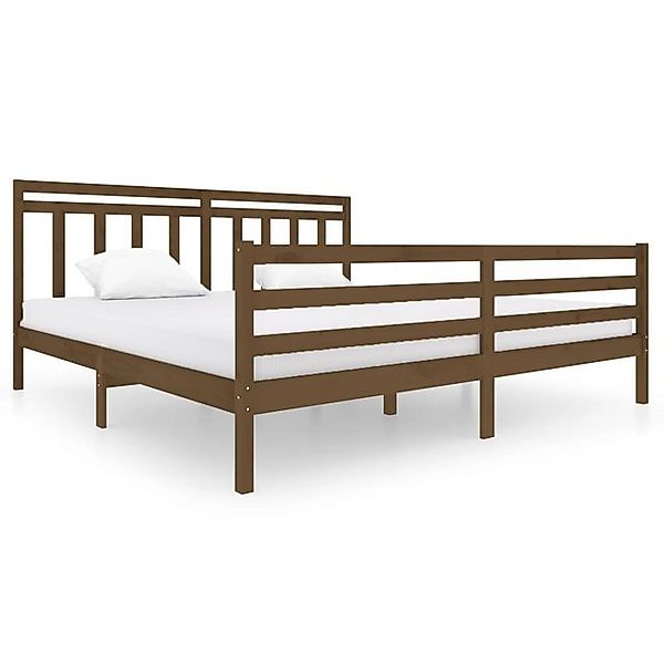 vidaXL Bettgestell, Massivholzbett Honigbraun 200x200 cm günstig online kaufen