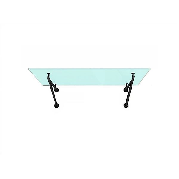 Glaszentrum Hagen V 200x90 cm Glasvordach inkl. Halter Schwarz Milchglas günstig online kaufen