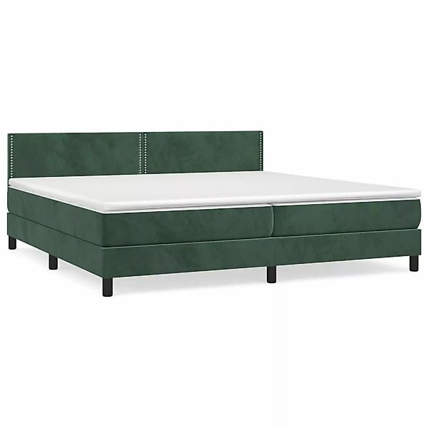 Vidaxl Boxspringbett Mit Matratze Dunkelgrün 200x200 Cm Samt günstig online kaufen