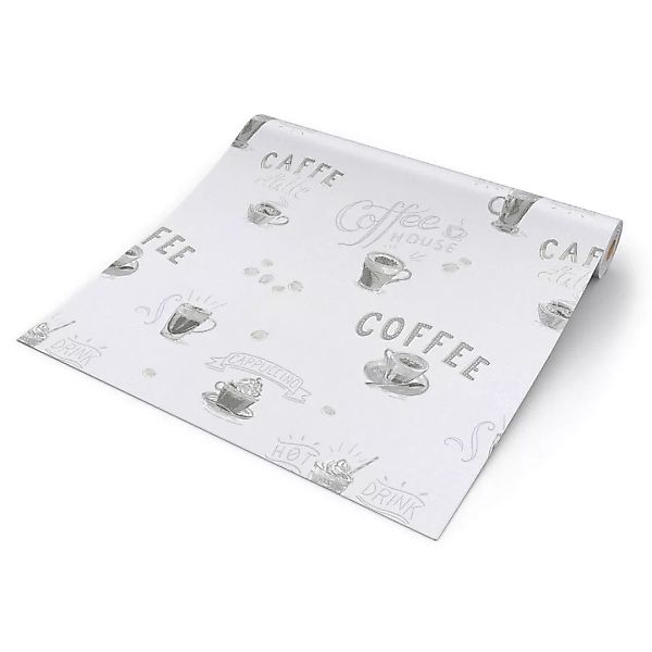 Vliestapete Coffee grau B/L: ca. 53x1005 cm günstig online kaufen