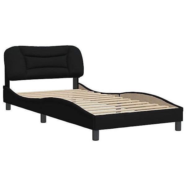furnicato Bettgestell ohne Matratze "Hvar" Schwarz 100x200 cm Stoff (1-tlg) günstig online kaufen
