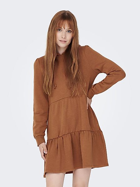 ONLY Kapuzen Sweat Kleid Damen Braun günstig online kaufen