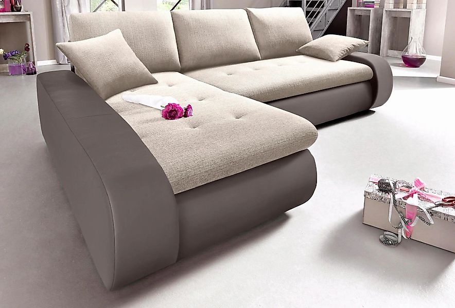 TRENDMANUFAKTUR Ecksofa "Indie, modern und bequem, Materialmix, OTTOs Choic günstig online kaufen