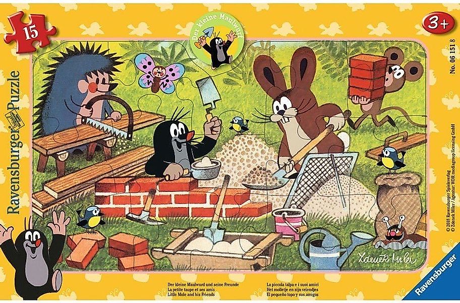 Ravensburger Puzzle Kinderpuzzle 15 Teile - Der kleine Maulwurf und seine F günstig online kaufen