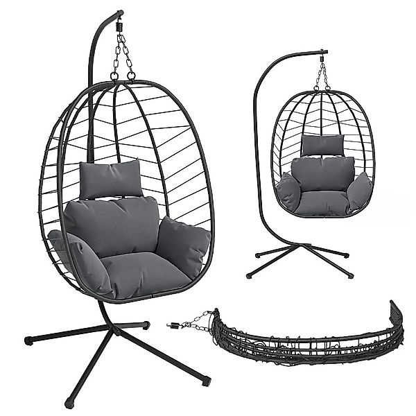 STEELSØN Hängesessel Alarian (dunkelgrau/schwarz, mit Gestell und Sitzkisse günstig online kaufen