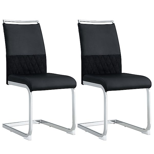 Set aus 2 modernen Esszimmerstühlen mit hoher Rückenlehne aus PU & gepolste günstig online kaufen