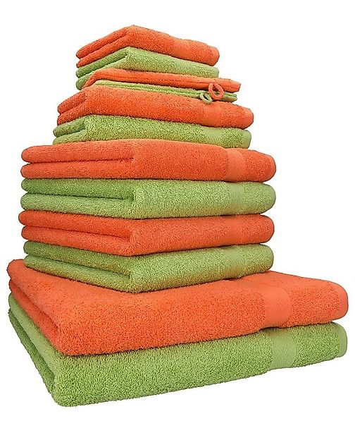 Betz Handtuch Set 12-TLG. Handtuch Set Premium Farbe blutorange/avocadogrün günstig online kaufen
