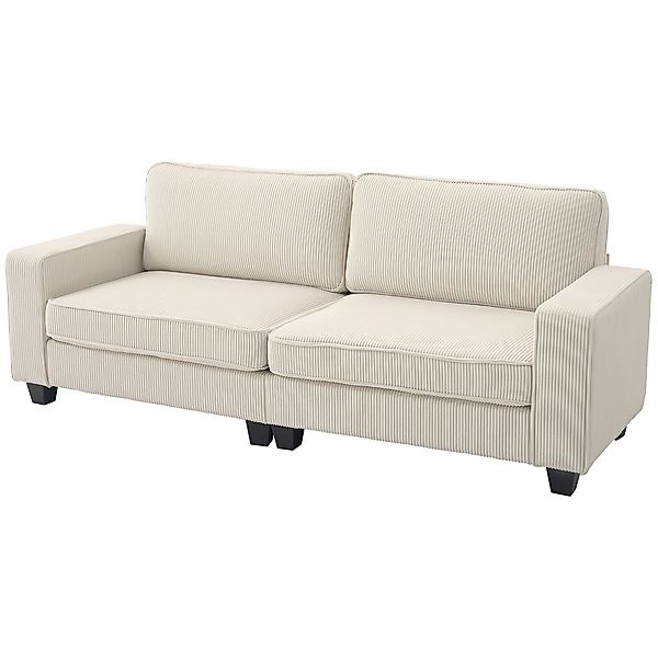 HOMCOM 3-Sitzer Sofa, Couch mit Armlehnen, Rückenkissen, Wohnzimmersofa mit günstig online kaufen