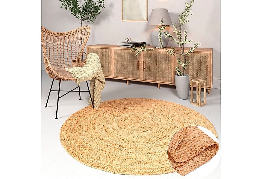 OTTO home Teppich Bjarka, rund, Höhe: 10 mm, meliert, 100% Jute, handgewebt günstig online kaufen