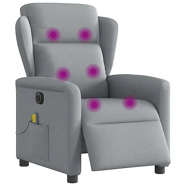 vidaXL Massagesessel Elektrisch Hellgrau Stoff 3303124 günstig online kaufen