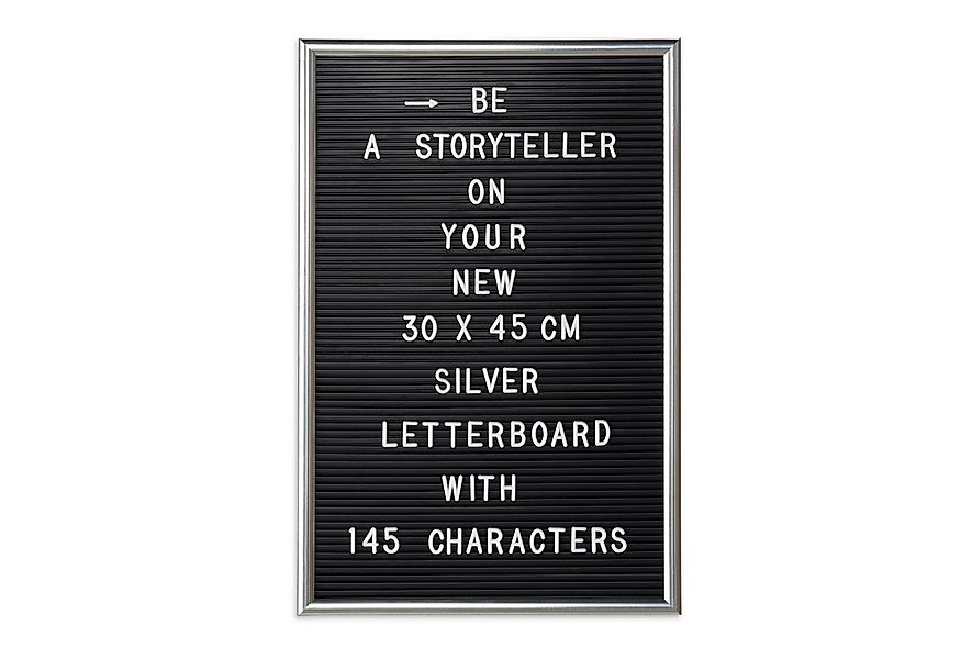 relaxdays Memoboard Letterboard 30 x 45 cm, silber günstig online kaufen