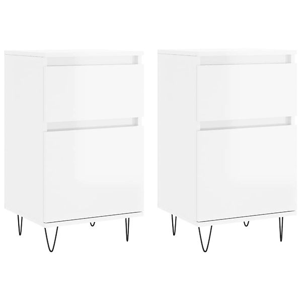 vidaXL Sideboards 2 Stk Hochglanz-Weiß 40x35x70 cm Holzwerkstoff 831153 günstig online kaufen
