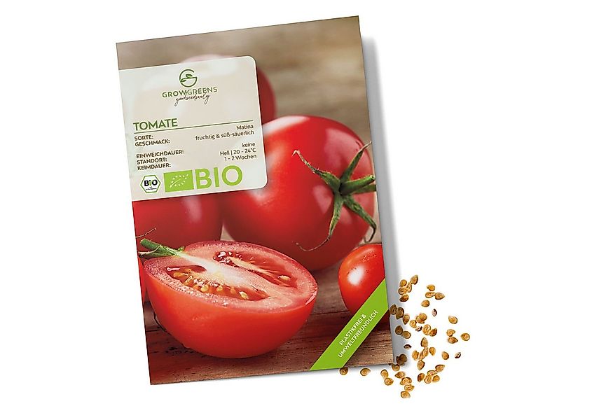 Growgreens Gemüsesamen BIO Tomatensamen (Matina) - Tomaten Saatgut (10 Korn günstig online kaufen