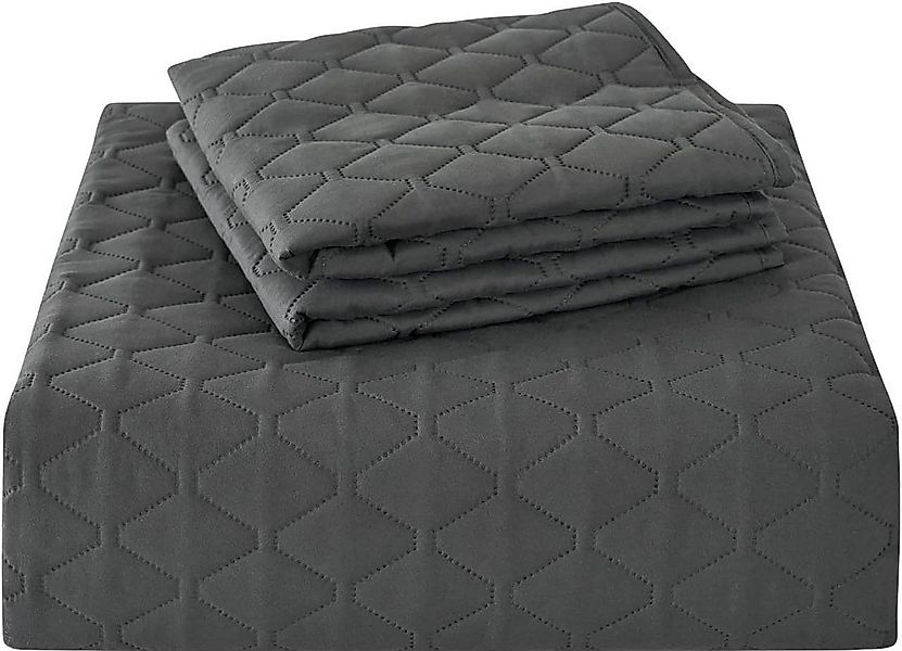 Woltu Tagesdecke, mit 2 Kissenbezügen 50x70cm leichte Überwurfdecke günstig online kaufen