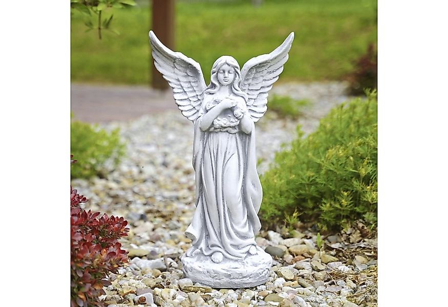 gartendekoparadies.de Gartenfigur Engel mit Flügel Grabengel, Steinfigur, H günstig online kaufen