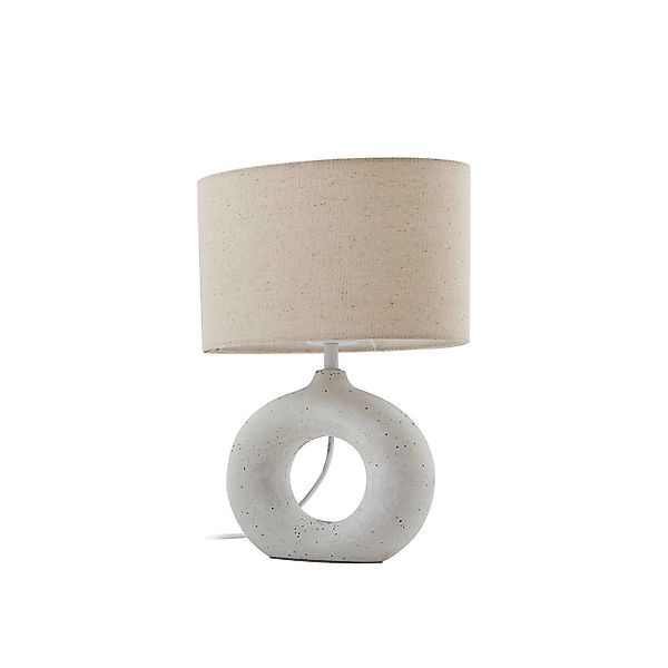 Lindby Beton Tischlampe Kody 10030910 Modern in Creme aus Beton Textil 1-fl günstig online kaufen