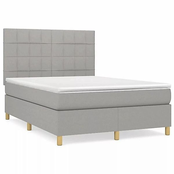 vidaXL Boxspringbett mit Matratze Hellgrau 140x190 cm Stoff1397152 günstig online kaufen