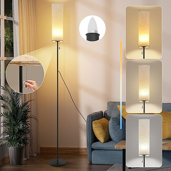 Nettlife LED Stehlampe Vintage Lampenschirm Dimmbar günstig online kaufen