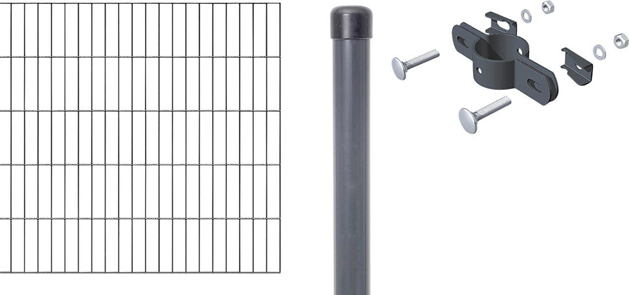Alberts Metallzaun Alberts Komplett-Anbauset Doppelstabmatten 2 günstig online kaufen