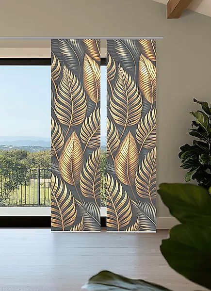 HOME in green Schiebegardine »ZEDRIC« Paneelwagen 2 Stk. tlg. Bambusoptik, günstig online kaufen