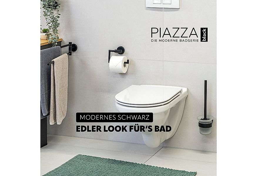 bremermann Toilettenpapierhalter Bad-Serie PIAZZA BLACK - aus Edelstahl mat günstig online kaufen