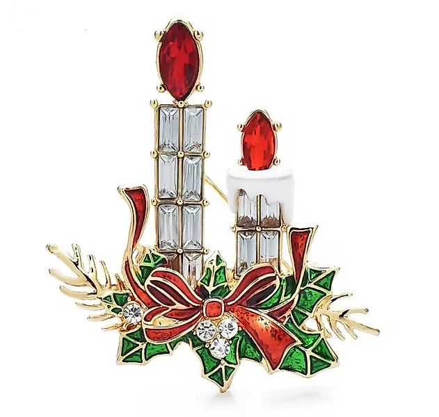 Dark-Desires Brosche Nostalgische Brosche Adventsgesteck emailliert mit Str günstig online kaufen