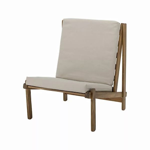 Gepolsterter Sessel Gani textil beige holz natur / Akazienholz & Stoff - Bl günstig online kaufen
