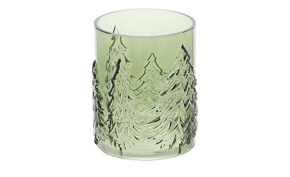 HOME STORY Windlicht Tanne   ¦ grün ¦ Glas ¦ Maße (cm): H: 13  Ø: 11.5 Acce günstig online kaufen