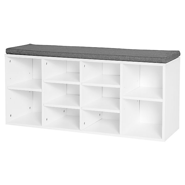 HOMCOM Schuhregal Bank 8-10 Paare Schuhe Verstellbare Regalböden, Spanholz, günstig online kaufen