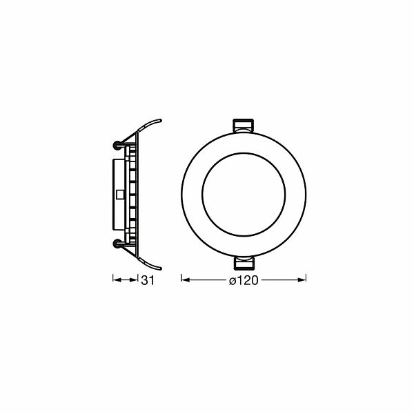 OSRAM LED-Deckeneinbauleuchte SLIM, Ø 12 cm, 6.500 K, weiß günstig online kaufen