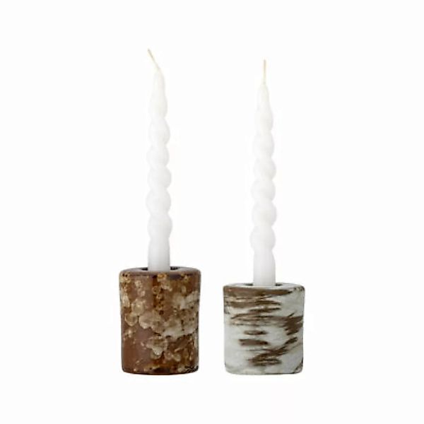 Kerzenleuchter Coya keramik braun / Steingut - 2er-Set / Ø 4 x H 4,5 cm & Ø günstig online kaufen