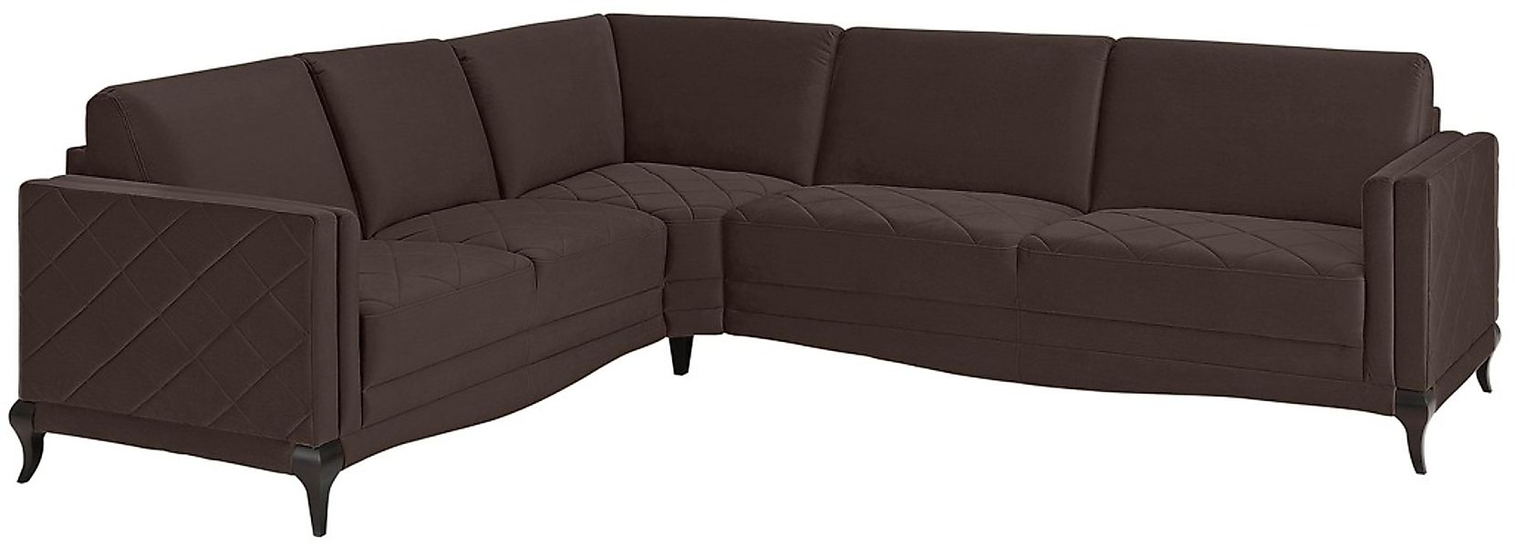 Home affaire Ecksofa »Brahms«, Federkern, hohe Holzfüße in edler Optik, Kar günstig online kaufen