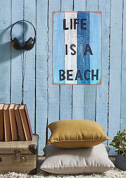queence Metallbild "Life is a beach", Strand, (1 St.), Stahlschilder günstig online kaufen