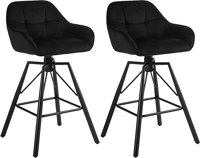 Woltu Barhocker (2 St), 2er Set, mit Lehne Fußstütze, drehbar günstig online kaufen