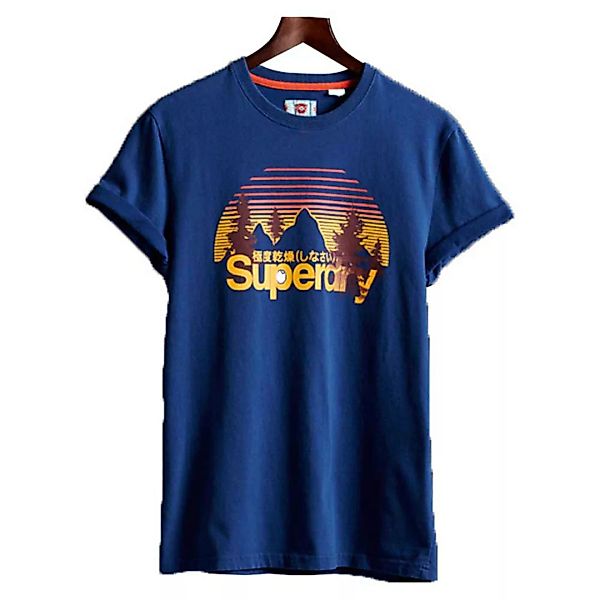 Superdry Classic Logo Wilderness Kurzarm T-shirt S Pilot Mid Blue günstig online kaufen