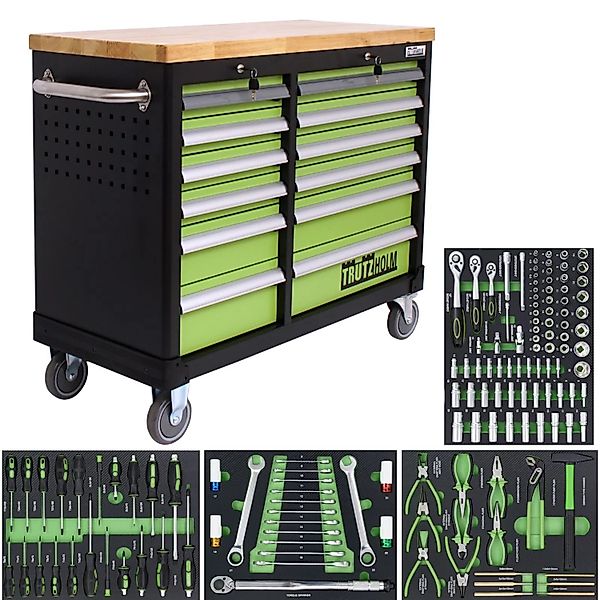 TRUTZHOLM Werkstattwagen DELUXE 12 Schubladen Bestückt 92x123 cm Mit Massiv günstig online kaufen