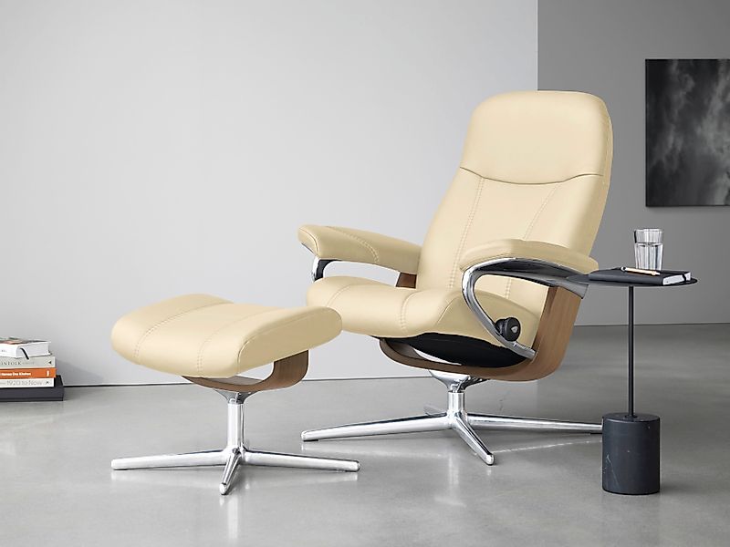 Stressless "Consul" Set, Relaxsessel mit Hocker, mit Hocker, mit Cross Base günstig online kaufen