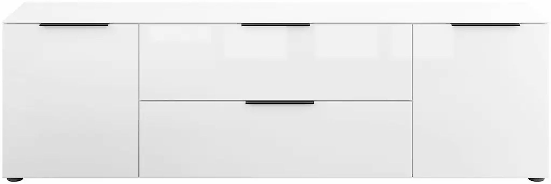 Manjana Möbel Lowboard "Lowboard mit Chrom oder Schwarz matten Metallgriffe günstig online kaufen