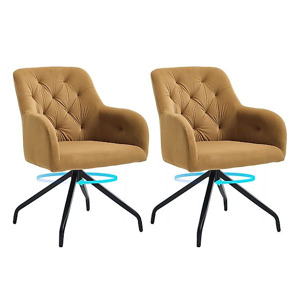 Happy Home Esszimmerstuhl 360° drehbarer Samt-Esszimmerstuhl, günstig online kaufen