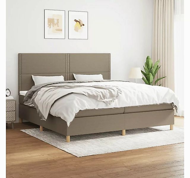 vidaXL Boxspringbett Boxspringbett mit Matratze Taupe 200x200 cm Stoff Bett günstig online kaufen