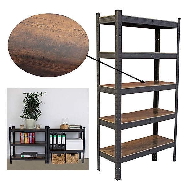 TRUTZHOLM Steckregal Wohnzimmerregal 150x75x30 cm dunkel günstig online kaufen