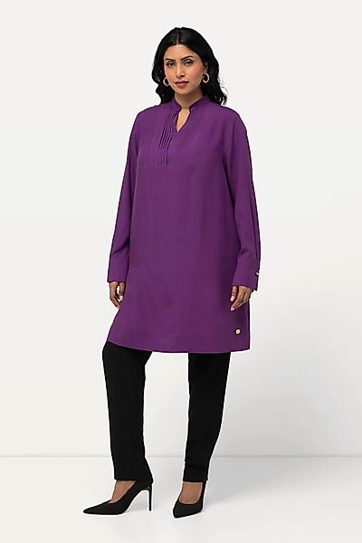 Ulla Popken Tunika Lyocell-Tunika Stehkragen Zierkette günstig online kaufen