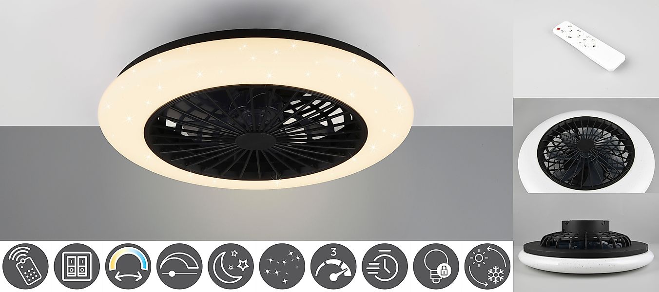 Reality Leuchten LED Deckenleuchte Stralsund Deckenventilator, günstig online kaufen