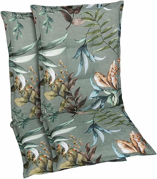 GO-DE Sesselauflage Blätter / Beeren grün - Maße BxLxH ca.: 50 cm x 108 cm günstig online kaufen