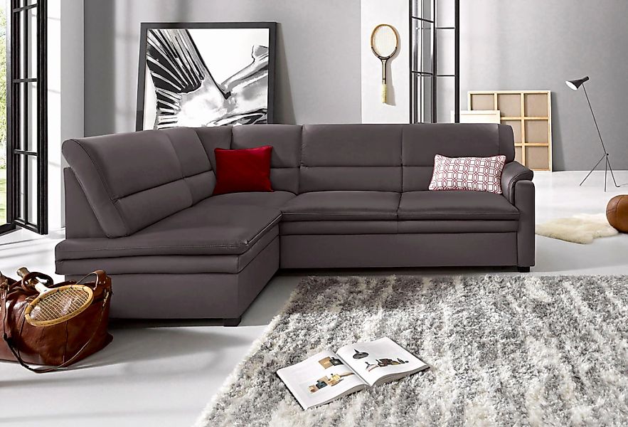 sit&more Ecksofa "Pisa L-Form", mit Federkern, wahlweise mit Bettfunktion günstig online kaufen