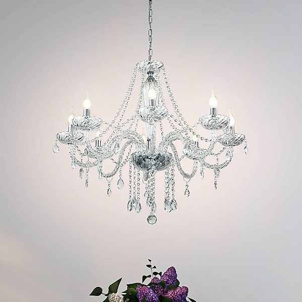 Kronleuchter Basilano Glas transparent, 8-flammig günstig online kaufen