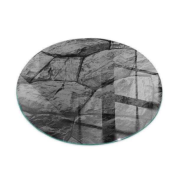 Tulup Glasplatte für Kamin Natursteinmuster Glasplatte für Öfen Runden 60x6 günstig online kaufen