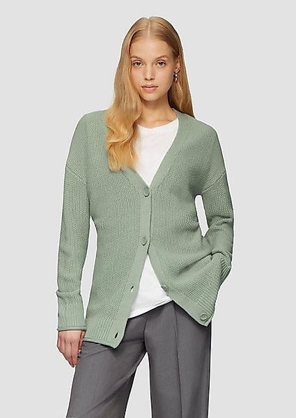 QS Funktionsjacke Lange Strickjacke mit Strukturmuster günstig online kaufen