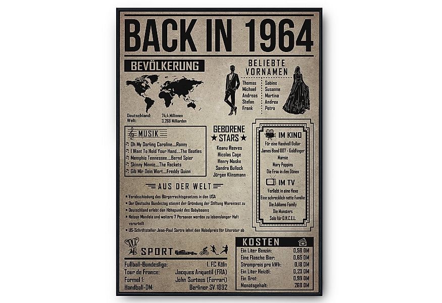 Tigerlino Poster Geschenk Männer Frauen, Geburtstag Rückblick Zeitreise Ges günstig online kaufen