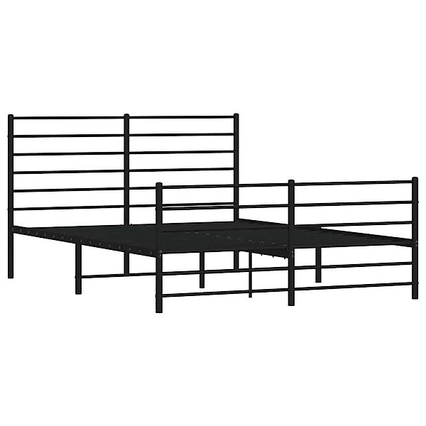 vidaXL Bettgestell mit Kopfteil und Fußteil Metall Schwarz 120x190 cm 35233 günstig online kaufen